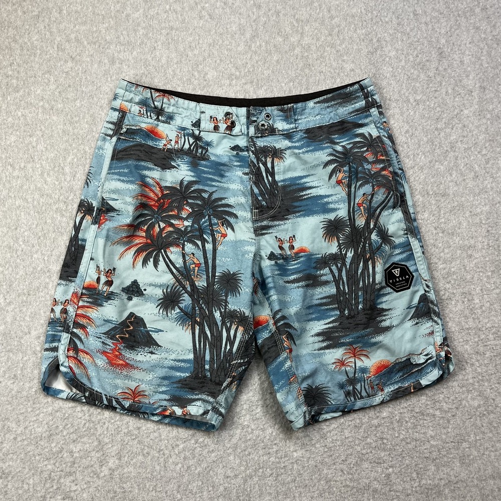 Vissla Board Shorts Mens Sz 30 Banzai Pipeline Retro Beach Surf Swim